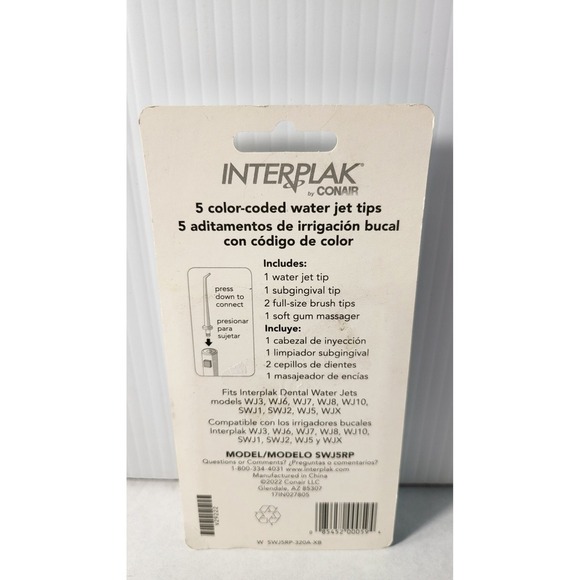 Interplak by Conair Dental Water Jet Tips 5 Color-Coded Replacement - Picture 5 of 5